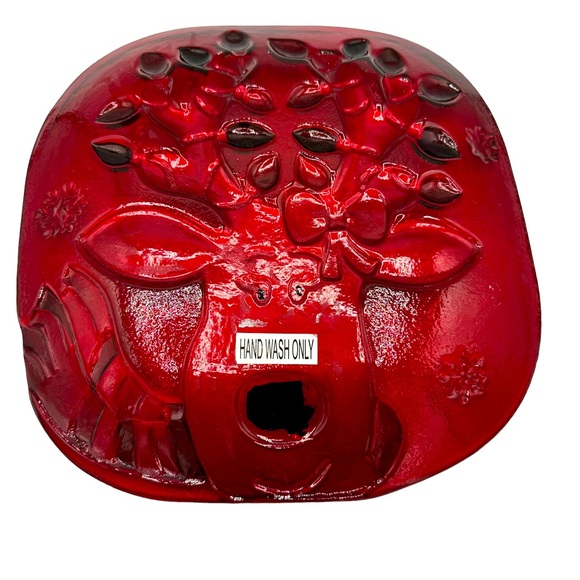 Christmas Rain Deer Platter Plate Artist Fused Painted Glass - Picture 5 of 11